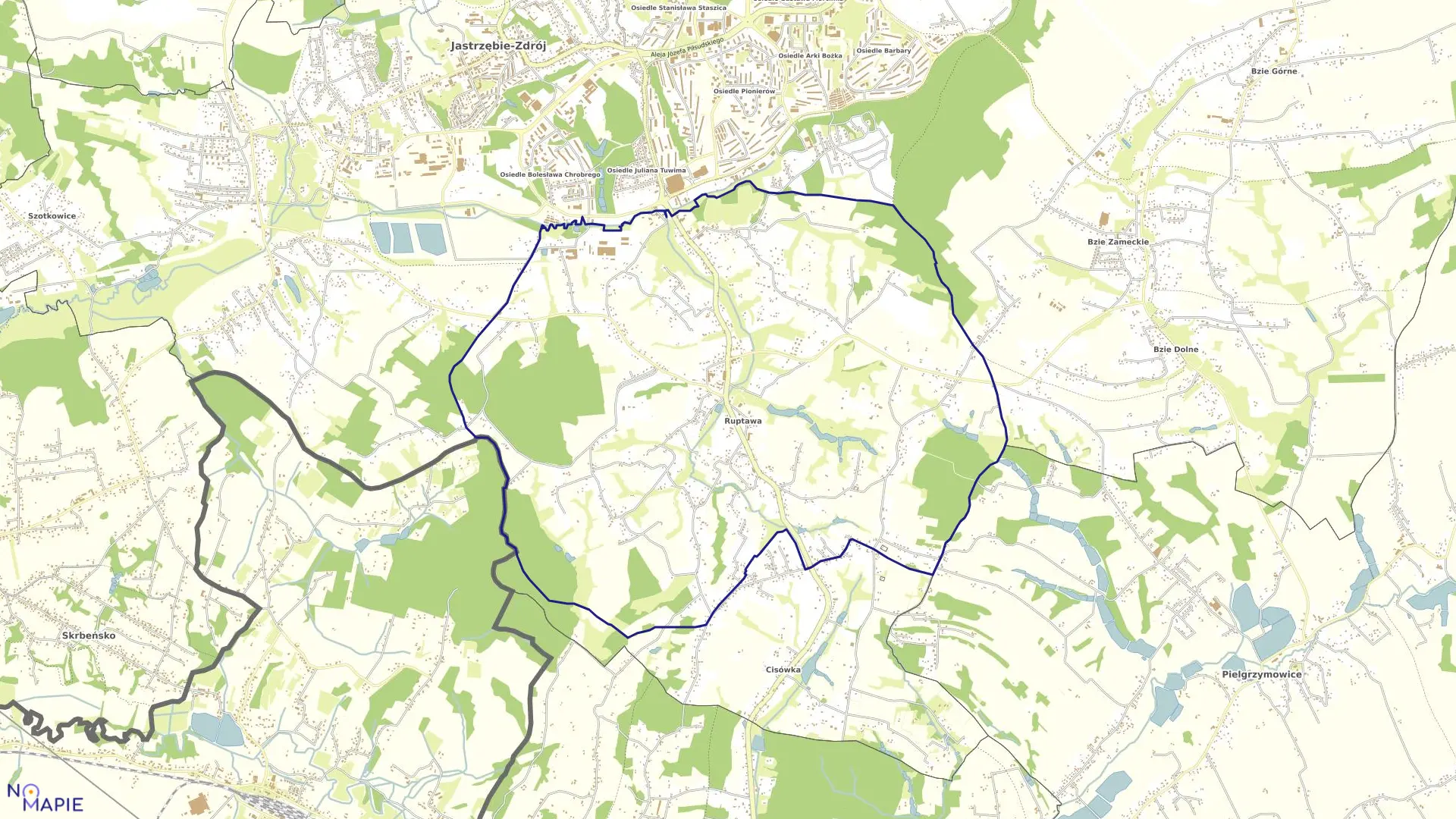 Mapa obrębu RUPTAWA w mieście Jastrzębie-Zdrój